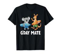 Australia Day Koala Y Canguro Surfing G'Day Mate Camiseta