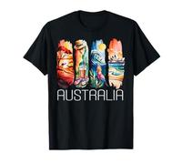 Australia, Diseño de Pinceladas de Viaje en Acuarela, Australiano Camiseta