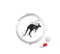 Australia Koala Kangaroo silueta ilustración Travel bolsillo píldora caso medicina dispensador espejo regalo caja de almacenamiento