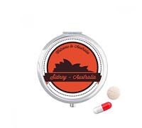 Australia Landmark Sydney Opera House Travel bolsillo píldora caso medicina dispensador espejo regalo caja de almacenamiento