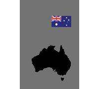 Australia Map and Flag Design Notebook: In Gray Color Background