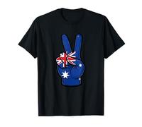 Australia Peace Sign Hand Patriotic Aussie Country Flag Camiseta