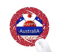 Australia Sabor Feliz Bandera y Estrella Wheel Mouse Pad de Goma roja Redonda