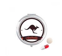 Australia sabor Kangaroo emblema ilustración Travel bolsillo píldora caso medicina dispensador espejo regalo caja de almacenamiento
