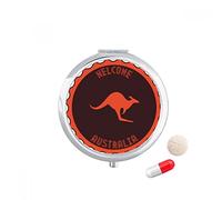Australia sabor Kangaroo emblema silueta Travel bolsillo píldora caso medicina dispensador espejo regalo caja de almacenamiento