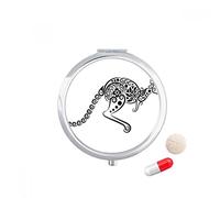 Australia sabor Kangaroo esqueleto ilustración Travel bolsillo píldora caso medicina dispensador espejo regalo caja de almacenamiento