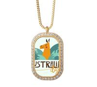 Australia Sydney Opera House and Giraffe Collar con colgante de diamantes de cristal dorado