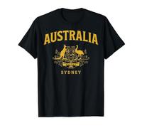 Australia Sydney Vintage Crest Canguro Emu EST. 190 Camiseta gráfica económica, Hombre, Negro, M
