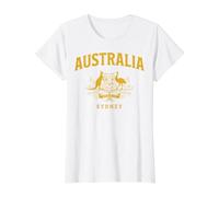 Australia Sydney Vintage Crest Canguro Emu EST. 190 Camiseta gráfica económica, Mujer, Blanco, L