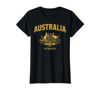 Australia Sydney Vintage Crest Canguro Emu EST. 190 Camiseta gráfica económica, Mujer, Negro, XS