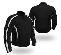Australian Bikers Gear Chaqueta Chicane de Cordura Ligera y Robusta con Protecciones Extraíbles en Color Negro/Blanco Talla 2XL