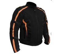 Australian Bikers Gear chaqueta Chicane de Cordura ligera y robusta con protecciones extraíbles en color Negro/Naranja TALLA 5XL