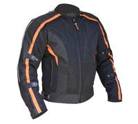 Australian Bikers Gear chaqueta Chicane de Cordura ligera y robusta con protecciones extraíbles en color Negro/Naranja TALLA L