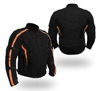 Australian Bikers Gear chaqueta Chicane de Cordura ligera y robusta con protecciones extraíbles en color Negro/Naranja TALLA 6XL