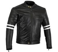 Australian Bikers Gear chaqueta moto Cafe Racer en color negro envejecido y rayas rojas oxblow con protecciones homologadas y extraíbles en talla L Australian Bikers Gear chaqueta moto Cafe Racer en color negro envejecido y rayas blancas con protecciones homologadas y extraíbles