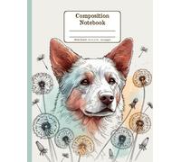 Australian Cattle Dog Days with Dandelion Whispers Floral Wide Ruled Paper Composition Notebook: Australian Cattle Dog Dandelion Flowers Floral Diary Journal Notebook; 8.5x11 inch with 120 Lined Page