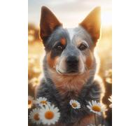 Australian Cattle Dog face Notebook - Large 6 x 9 inches - 127 Pages