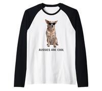 Australian Cattle Dog Red Heeler Blue Heeler Divertido Aussie Camiseta Manga Raglan