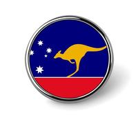 Australian Independent Flag Round Lapel Pins Decorative Metal Brooches Funny Button Badge for Clothing Bag Hat Gifts