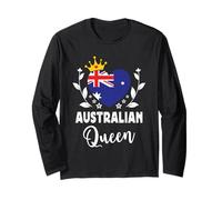 Australian Queen Australia Flag Proud Australian Woman Manga Larga
