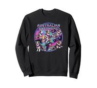 Australian Sheherd Dog 80s Rock Music Rockstar Ilustración Sudadera