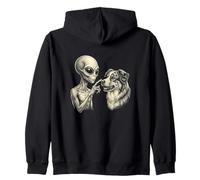 Australian Shepherd & Alien Sudadera con Capucha