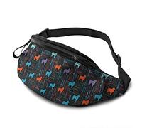 Australian Shepherd Aussie Word Art Fanny Pack Riñoneras para Mujeres y Hombres, Casual Belt Bag Crossbody Riñonera con Correa Ajustable para Exteriores Correr Senderismo