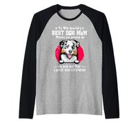 Australian Shepherd Best Dog Mom Dogs Lovers Mothers Day Camiseta Manga Raglan