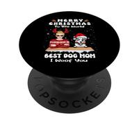 Australian Shepherd Christmas To The World Best Dog Mom Xmas PopSockets PopGrip Adhesivo
