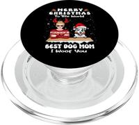 Australian Shepherd Christmas To The World Best Dog Mom Xmas PopSockets PopGrip para MagSafe