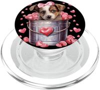 Australian Shepherd Dog Valentines Puppy Love Hearts For Mom PopSockets PopGrip para MagSafe