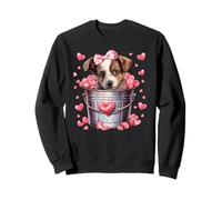 Australian Shepherd Dog Valentines Puppy Love Hearts For Mom Sudadera