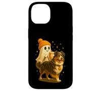 Australian Shepherd Halloween Ghost Walking Dog Carcasa para iPhone 14