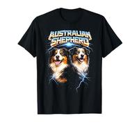 Australian Shepherd Heavy Metal Rock Dog Angry Music Band Camiseta