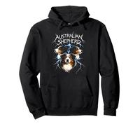Australian Shepherd Heavy Metal Rock Dog Angry Music Band Sudadera con Capucha