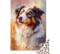 Australian Shepherd Jigsaw Puzzles Puzzle for Adults Kids. 1000 Pieces Impossible Challenge Toy Educational Game Home Decoration for Educational Games Gifts 1000pcs (75x50cm)