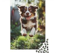 Australian Shepherd Jigsaw Puzzles Puzzles for Adults Kids. 1000 Piece Impossible Challenge Toy Educational Games Home Decoration for Educational Games Gifts 1000pcs (75x50cm)