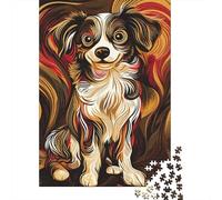 Australian Shepherd Jigsaw Puzzles Puzzles for Adults Kids. 1000 Piece Impossible Challenge Toy Educational Game Home Decoration for Educational Games Gifts 1000pcs (75x50cm)