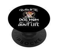 Australian Shepherd Rocking The Dog Mom and Aunt Life PopSockets PopGrip Adhesivo