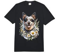 Australian Stumpy Tail Ganado Perro Verano Daisy Wildflowers Comfort Colors Adult Heavyweight T-Shirt