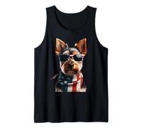 Australian Terrier Dog 4 de julio Día de la Independencia Americana Camiseta sin Mangas