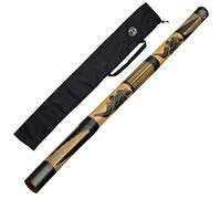 Australian Treasures - Didgeridoo de bambú fácil de tocar para principiantes - Con diseños de lagartos esculpidos a mano y funda de nylon