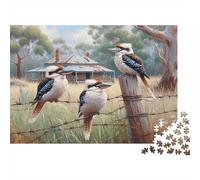 Australian Wildlife Farm Landscape Colourful Kookaburras 1000 Pieces Jigsaw for Adults The Impossible Challenge Brain Development 52x38cm/1000pcs