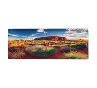 Australia'S Wild Red Rock - Alfombrilla de mouse con base de goma antideslizante grande con bordes cosidos, alfombrilla de mouse grande para computadora de juegos, 11.8 x 31.5 pulgadas