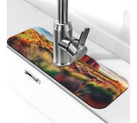 Australia'S Wild Red Rock - Tapete para grifo de fregadero de cocina, tapete de secado súper absorbente para cocina, baño, fregadero, cafetería, bar, grifo, decoración, regalos (15 x 5.5 pulgadas)