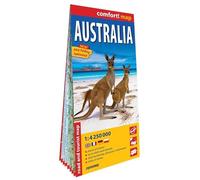Australie 1/4.250.000 (carte grand format laminée). Australia (Carte Laminée Routière et Tour)