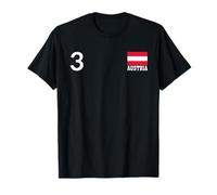Austria Número 3 Bandera Nacional Patrimonio País Camiseta
