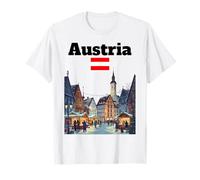 Austria Viaje Recuerdo Navidad Mercado Amante Bandera austriaca Camiseta