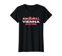 Austria Viena Camiseta gráfica económica, Mujer, Negro, L