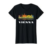 Austria Viena Camiseta gráfica económica, Mujer, Negro, S